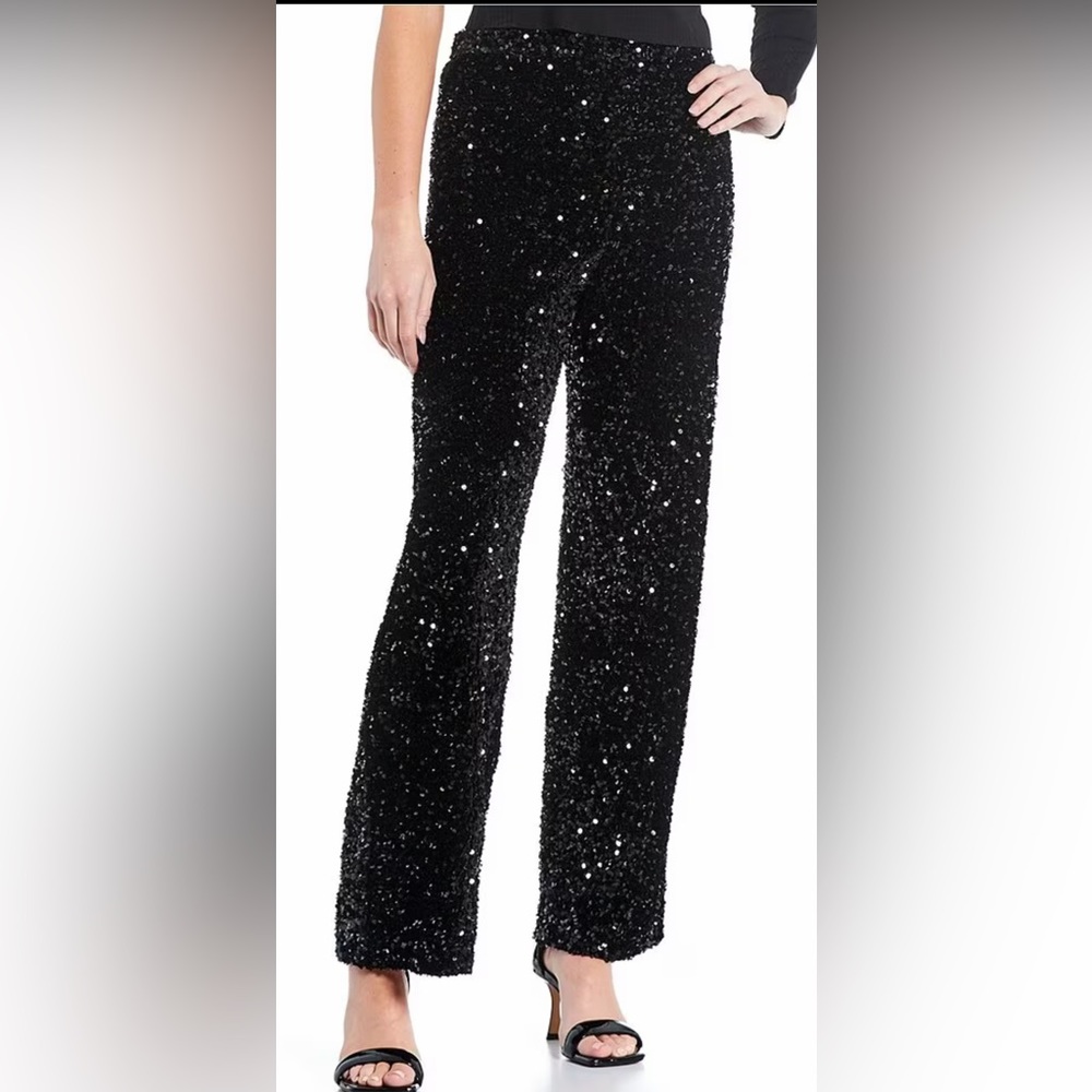 GB High rise black sequin pants